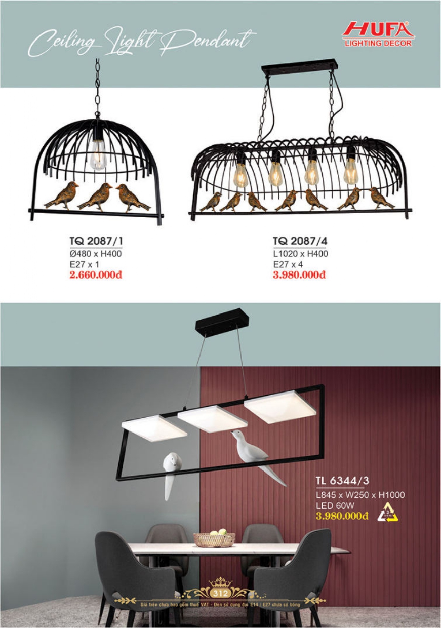 Bảng giá đèn trang trí HUFA